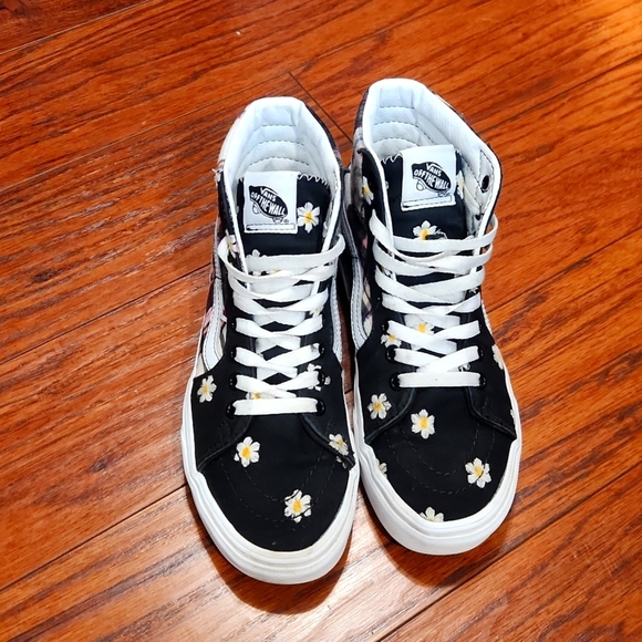 VANS Floral Plaid Patchwork HiTop Sneakers - Picture 2 of 7